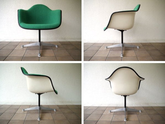 ハーマンミラー HermanMiller C&R. イームズ Eames アームシェルチェア 70's ビンテージ 2nd 4本脚 VTG コントラクトベース ＝ PAC マハラム社生地仕様 ◇