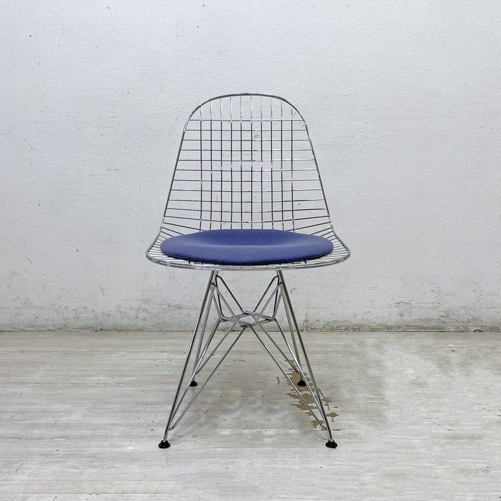 ヴィトラ vitra ワイヤーチェア Eames Wire Chair DKR5 エッフェルベース シートパッド付 C&R イームズ ミッドセンチュリー ●