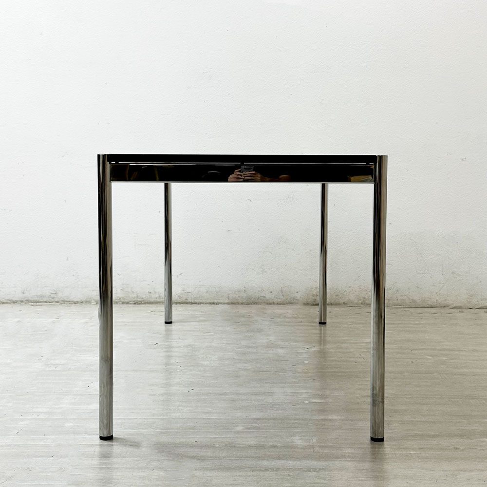USMモジュラーファニチャー USM Haller USMハラーテーブル ワーキングデスク ダイニングテーブル チャコールリノリウム H74cm アジャスター A ●