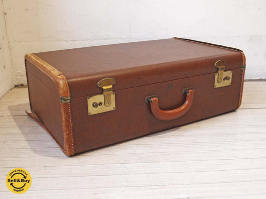 ヴィンテージトランク Vintage trunk トランクケース カバン アンティーク レザー ドイツ製 ★