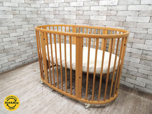 ストッケ STOKKE スリーピー SLEEPI ベビーベッド 楕円形 ブナ材 ナチュラル 対象月令3歳 ●