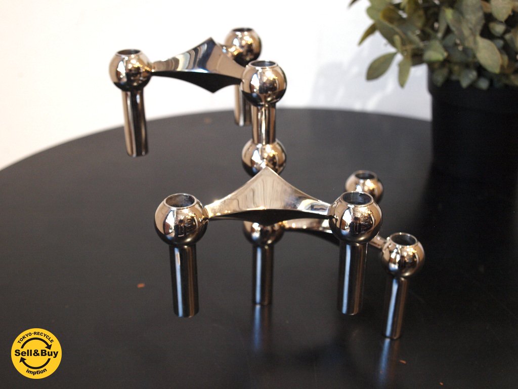 ストッフ ナゲル キャンドルホルダー クローム STOFF Nagel candle holder Chrome 3点セット インテリア オブジェ ★