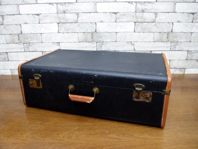 ビンテージ vintage トランク trunk ブラック 店舗什器 撮影用 ●