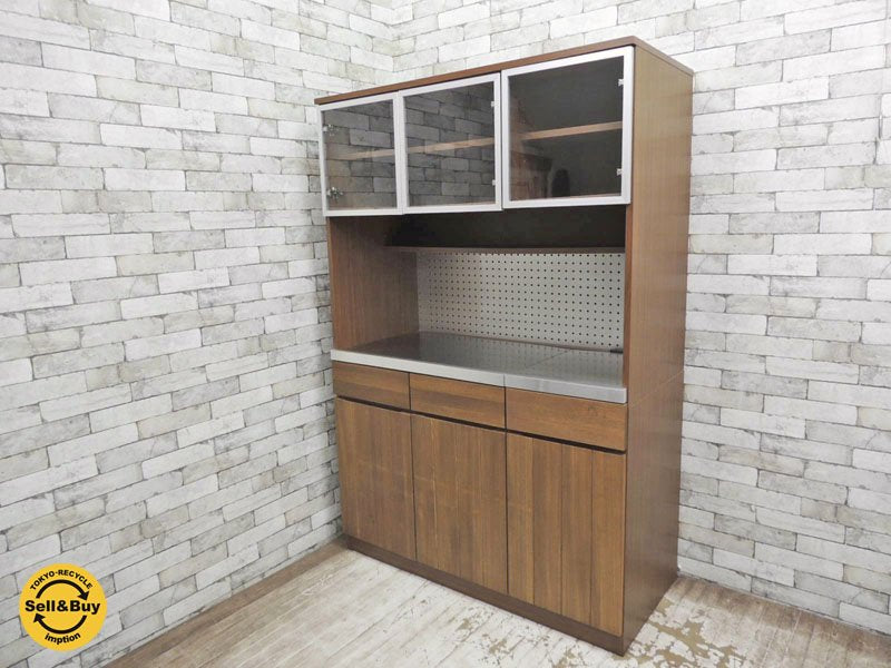 ウニコ unico ストラーダ STRADA キッチンボード レンジボード 食器棚 W120cm 廃盤 ●