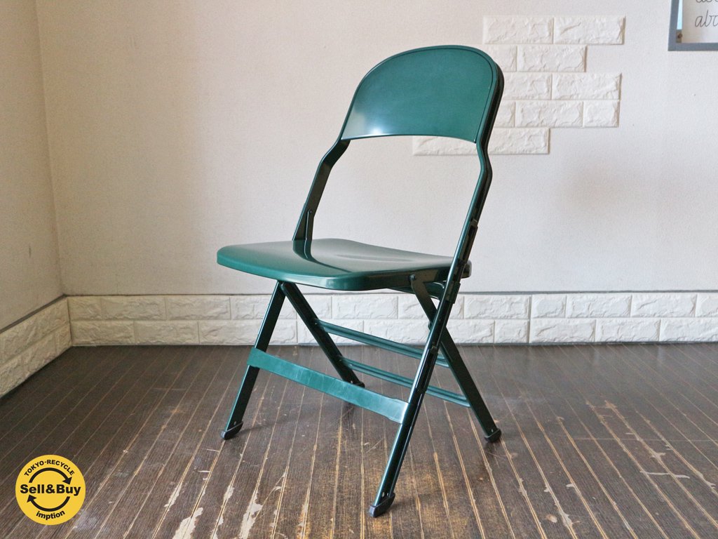 クラリン CLARIN オールスチール フォールディングチェア グリーン ALL STEEL FOLDING CHAIR ◎