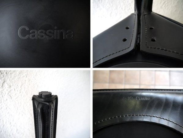 カッシーナ Cassina 412 キャブ CAB アームレスチェア 黒 巨匠マリオ・ベリーニ '77デザイン MoMAパーマネントコレクション 定価￥213,840- A ◇