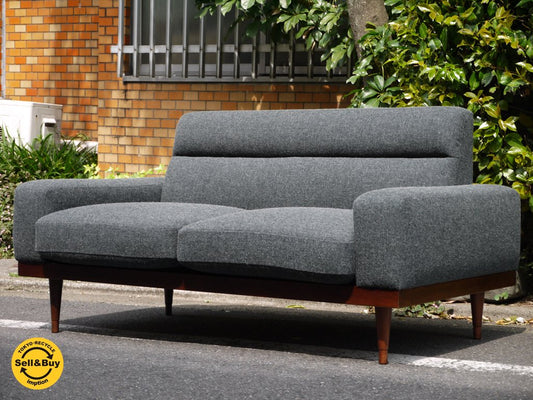 パシフィックファニチャーサービス PACIFIC FURNITURE SERVICE スタンダードC ラブソファ STANDARD C SOFA 2シーター P.F.S. グレー 新品張替済み ■