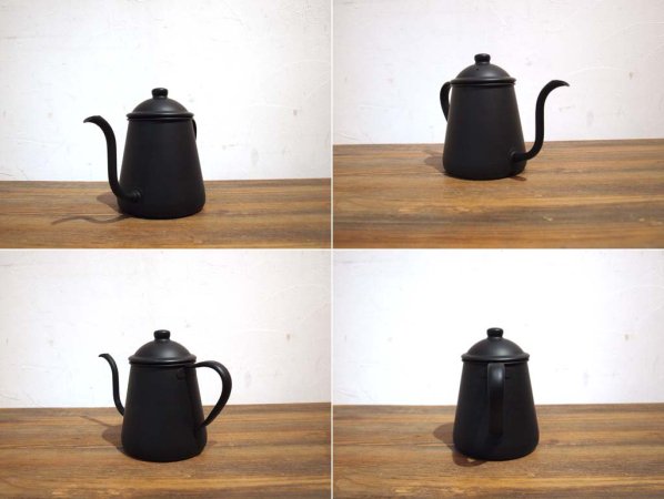 タカヒロ Takahiro ドリップポット Drip pot 『雫』 細口 カフェ・ヴィヴモン・ディモンシュ ステンレス製 0.9L ツヤ消しブラック ★