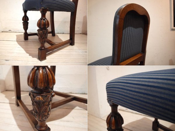 イギリス アンティーク UK Antique ダイニングチェア 2脚セット バルボスレッグ 英国 A ★