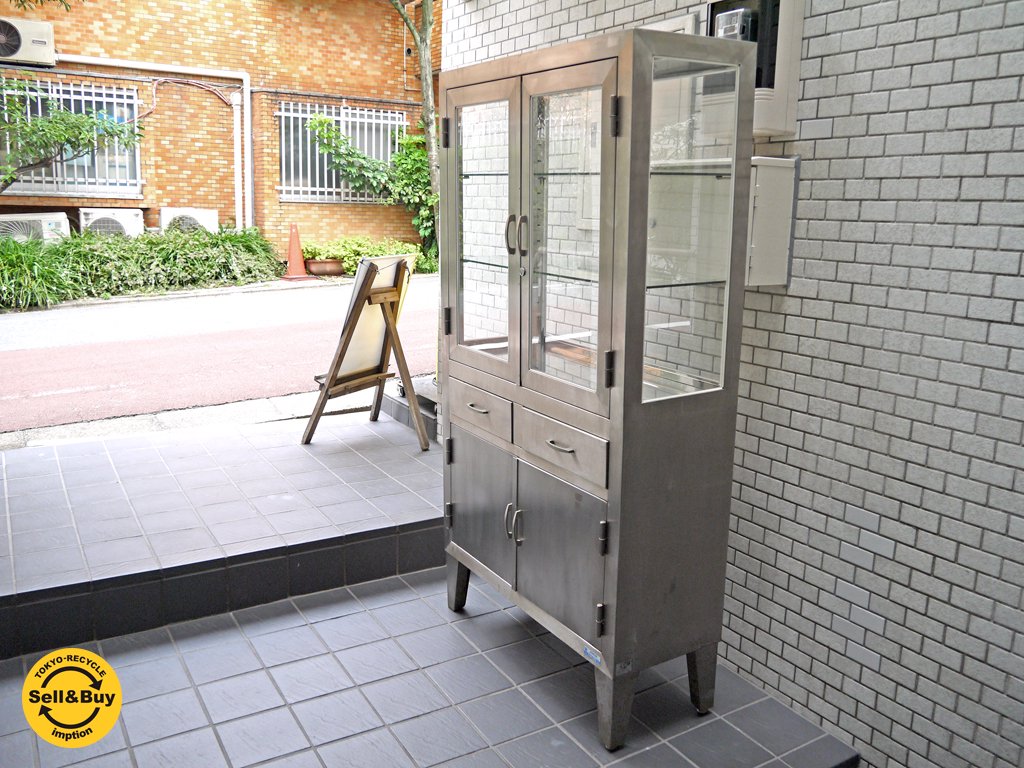 ケビント 医療棚 ドクターキャビネット 収納棚 飾り棚 スチール インダストリアル 工業系デザイン ■
