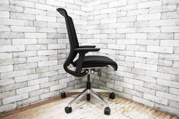 スチールケース Steelcase シンクチェア Think chair デスクチェア オフィスチェア アーム付き 布張り×メッシュ ●