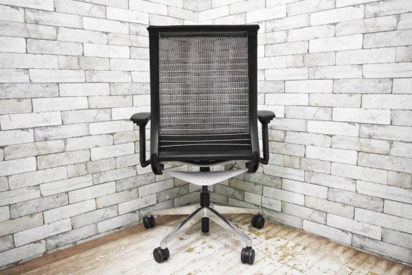 スチールケース Steelcase シンクチェア Think chair デスクチェア オフィスチェア アーム付き 布張り×メッシュ ●