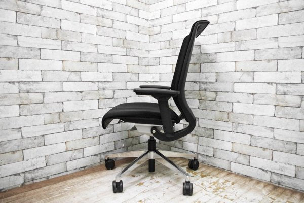 スチールケース Steelcase シンクチェア Think chair デスクチェア オフィスチェア アーム付き 布張り×メッシュ ●