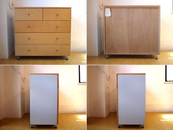 無印良品 MUJI ミドルチェスト Middle chest メープル材 アジャスター付 4段 ★
