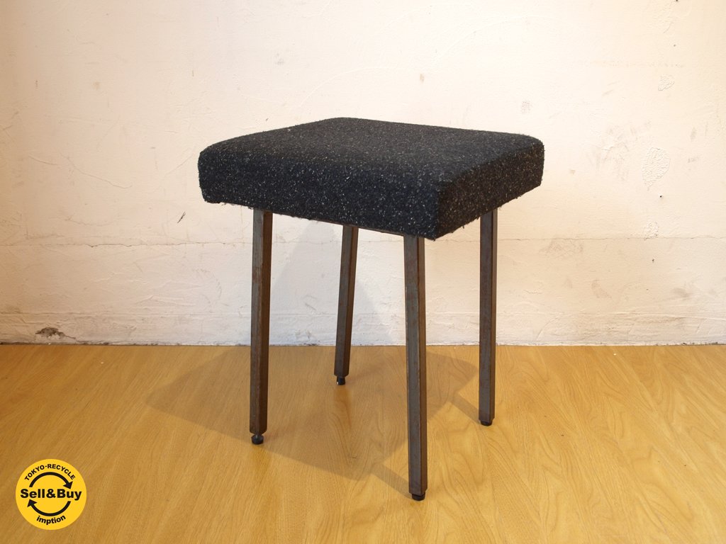 ジャーナルスタンダードファニチャー journal standard Furniture リージェントスツール Regent stool ブラックファブリック アイアンレッグ カフェスツール ★