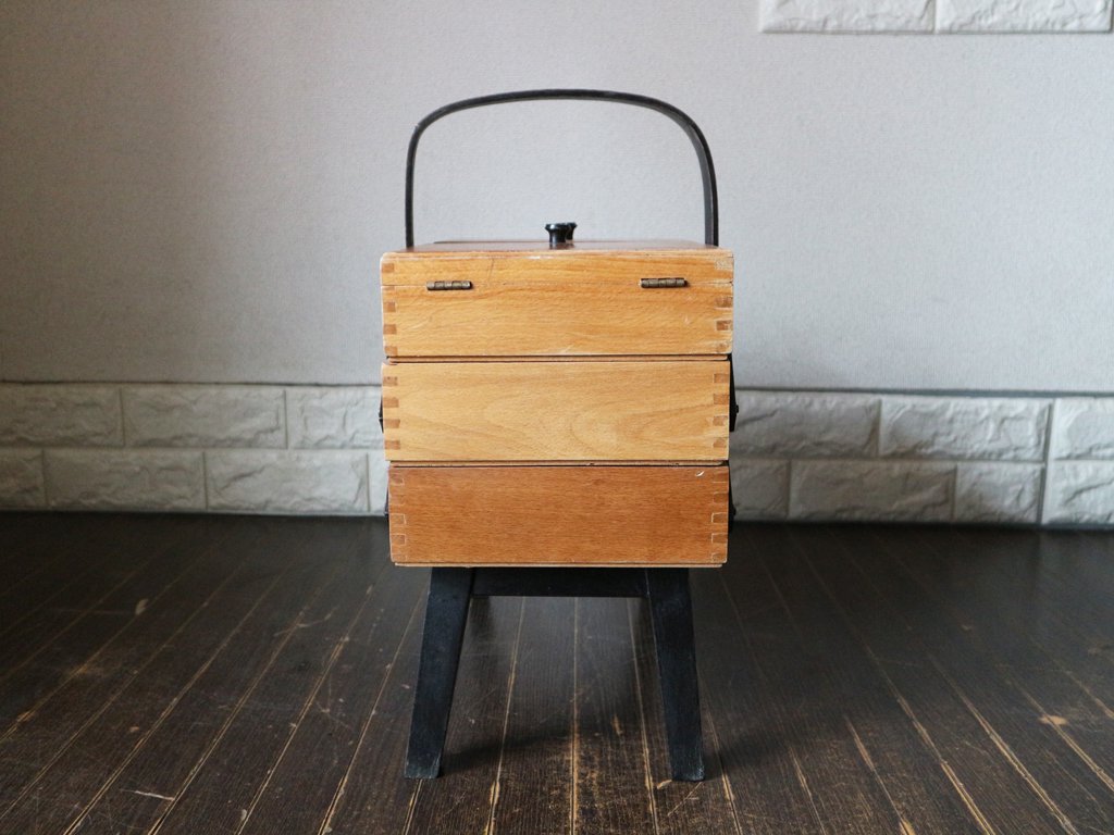 イギリス アンティーク ソーイングボックス 古材 裁縫箱 英国 ヴィンテージ メイクボックス　◎