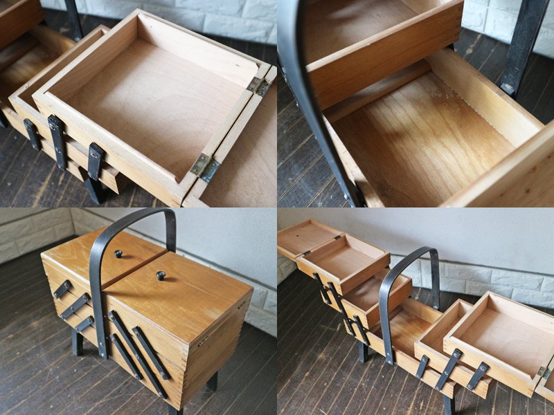 イギリス アンティーク ソーイングボックス 古材 裁縫箱 英国 ヴィンテージ メイクボックス　◎