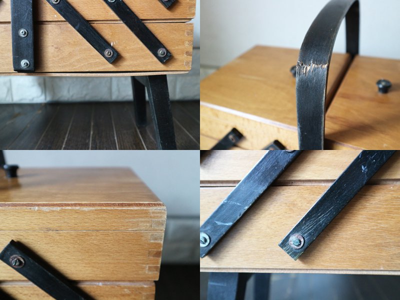 イギリス アンティーク ソーイングボックス 古材 裁縫箱 英国 ヴィンテージ メイクボックス　◎