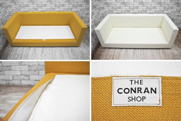 コンランショップ THE CONRAN SHOP 3シーター ソファ ボックス型 マスタード モダンデザイン ●