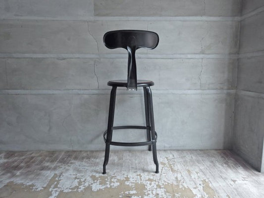 MIJL ニコルチェア NICOLLE CHAIR 60 ブラック スチール ハイチェア 専用牛革シートパッド付き ザ・コンランショップ THE CONRAN SHOP 取扱い A ♪