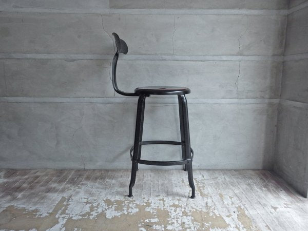 MIJL ニコルチェア NICOLLE CHAIR 60 ブラック スチール ハイチェア 専用牛革シートパッド付き ザ・コンランショップ THE CONRAN SHOP 取扱い A ♪