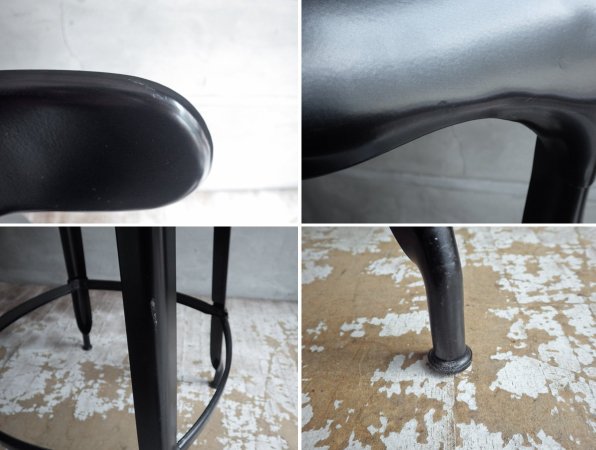 MIJL ニコルチェア NICOLLE CHAIR 60 ブラック スチール ハイチェア 専用牛革シートパッド付き ザ・コンランショップ THE CONRAN SHOP 取扱い A ♪