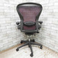 ハーマンミラー Herman Miller アーロンチェア Aeron Chair ランバーサポート Bサイズ グラファイトベース クラシックカーボン フル装備 レッド系カラー ●