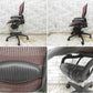 ハーマンミラー Herman Miller アーロンチェア Aeron Chair ランバーサポート Bサイズ グラファイトベース クラシックカーボン フル装備 レッド系カラー ●
