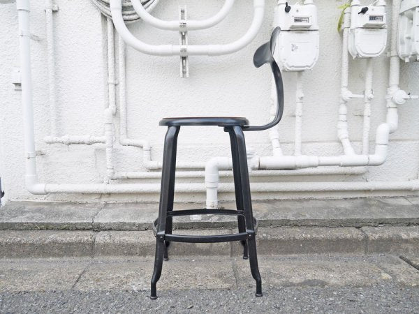 ニコルチェア NICOLLE CHAIR 60 ブラック スチール ハイチェア 専用牛革シートパッド付き ザ・コンランショップ THE CONRAN SHOP 取扱い 総額：46,440円 A ◇