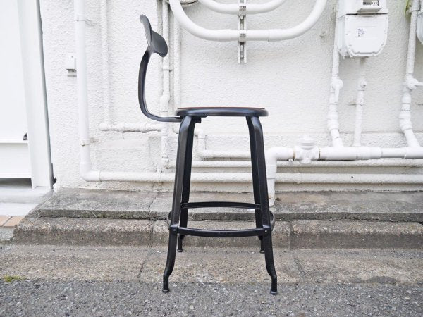 ニコルチェア NICOLLE CHAIR 60 ブラック スチール ハイチェア 専用牛革シートパッド付き ザ・コンランショップ THE CONRAN SHOP 取扱い 総額：46,440円 B ◇