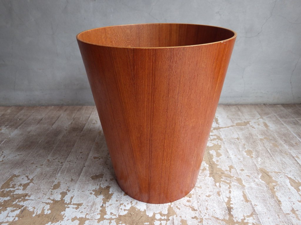 サイトーウッド SAITO WOOD チーク材 ゴミ箱 H30cm ヴィンテージ品 ♪