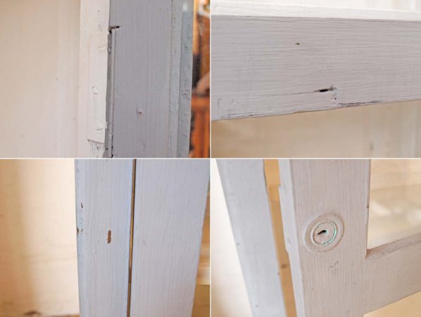 シャビーシック Shabby chic スリム ガラス キャビネット Slim galass cabinet グレーペイント ケビント ★