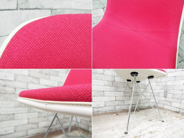 ハーマンミラー Herman Miller サイドシェルチェア Side shell chair エッフェルベース チャールズ ＆ レイ・イームズ ファブリック ダークピンクカラー ★