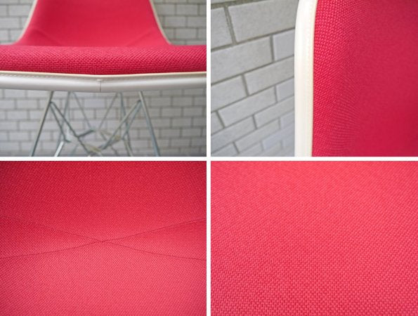 ハーマンミラー Herman Miller サイドシェルチェア 現行 FRP製 アプホルスター ピンクダーク パーチメントシェル + エッフェルベース1stタイプ イームズ ミッドセンチュリー ■