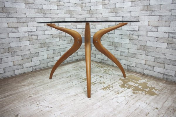 ポラダ porada レトロ1 RETRO1 DINING TABLE ガラステーブル ダイニングテーブル W120 チェリー材 イタリアンモダン ●