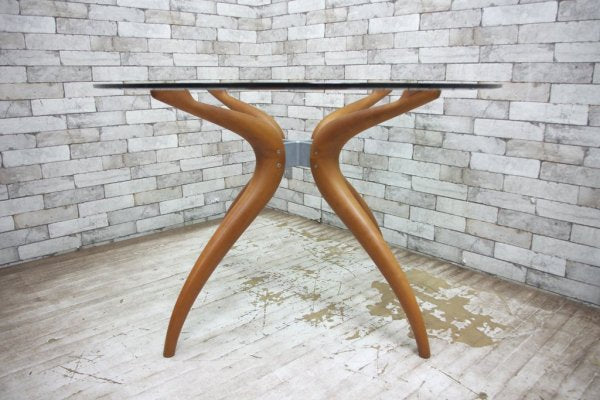 ポラダ porada レトロ1 RETRO1 DINING TABLE ガラステーブル ダイニングテーブル W120 チェリー材 イタリアンモダン ●