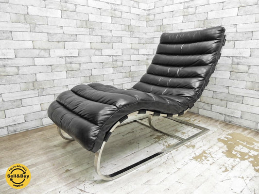 ハロ HALO ビルバオ デイベッド BILBAO DAYBED シェーズロング OLD SADDLE BLACK ビンテージ加工 ブラック 定価約216,000円 ●