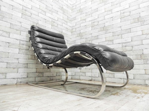 ハロ HALO ビルバオ デイベッド BILBAO DAYBED シェーズロング OLD SADDLE BLACK ビンテージ加工 ブラック 定価約216,000円 ●