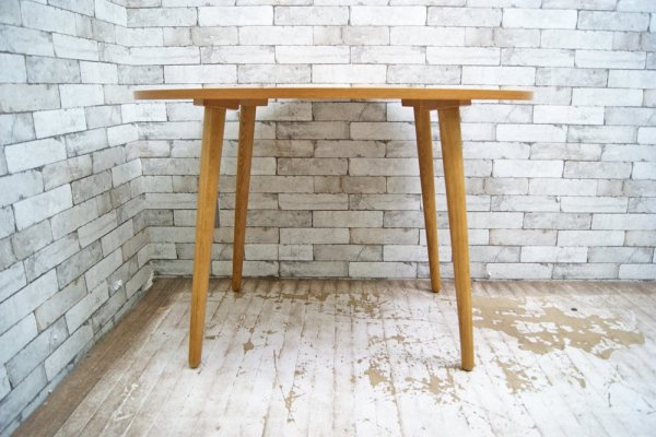 ウニコ unico アルベロ ALBERO オーバル カフェテーブル チーク材 レトロデザイン カフェスタイル ●