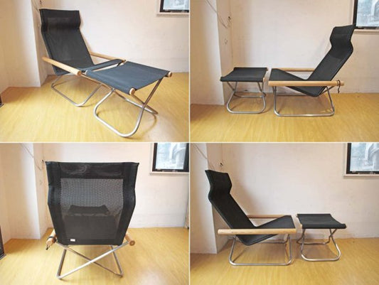 ニーチェア NY CHAIR X＝Mチェア 301 新居 猛×バネックス banex 川島織物 KAWASHIMA オットマン付 販売終了品 入手困難 折畳 MoMA ★