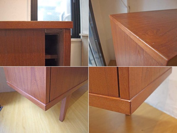 北欧ビンテージ チーク材 サイドボード キャビネット Sideboard cabinet デンマーク 引き戸扉 W：160ｃｍ ★