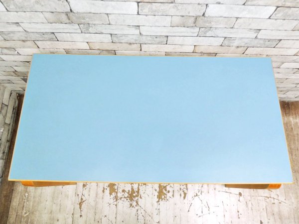 アルテック Artek 50'sビンテージ ダイニングテーブル ラミネート天板 ブルーグレー アルヴァ・アアルト 北欧家具 ●