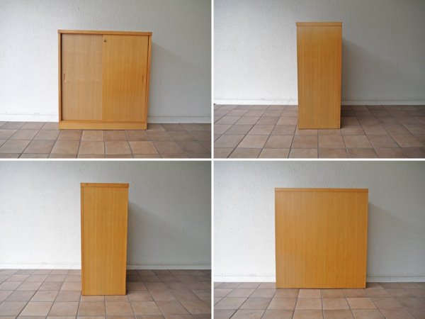 ナチュラルスタイル Natural style タモ材 キャビネット リビングボード 本棚 シューズラック 引き戸 ◇