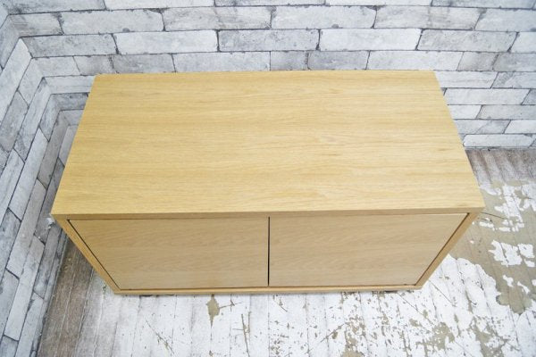 無印良品 MUJI スタッキングキャビネット オーク材 木製扉付き AVボード テレビ台 幅82.5cm ●