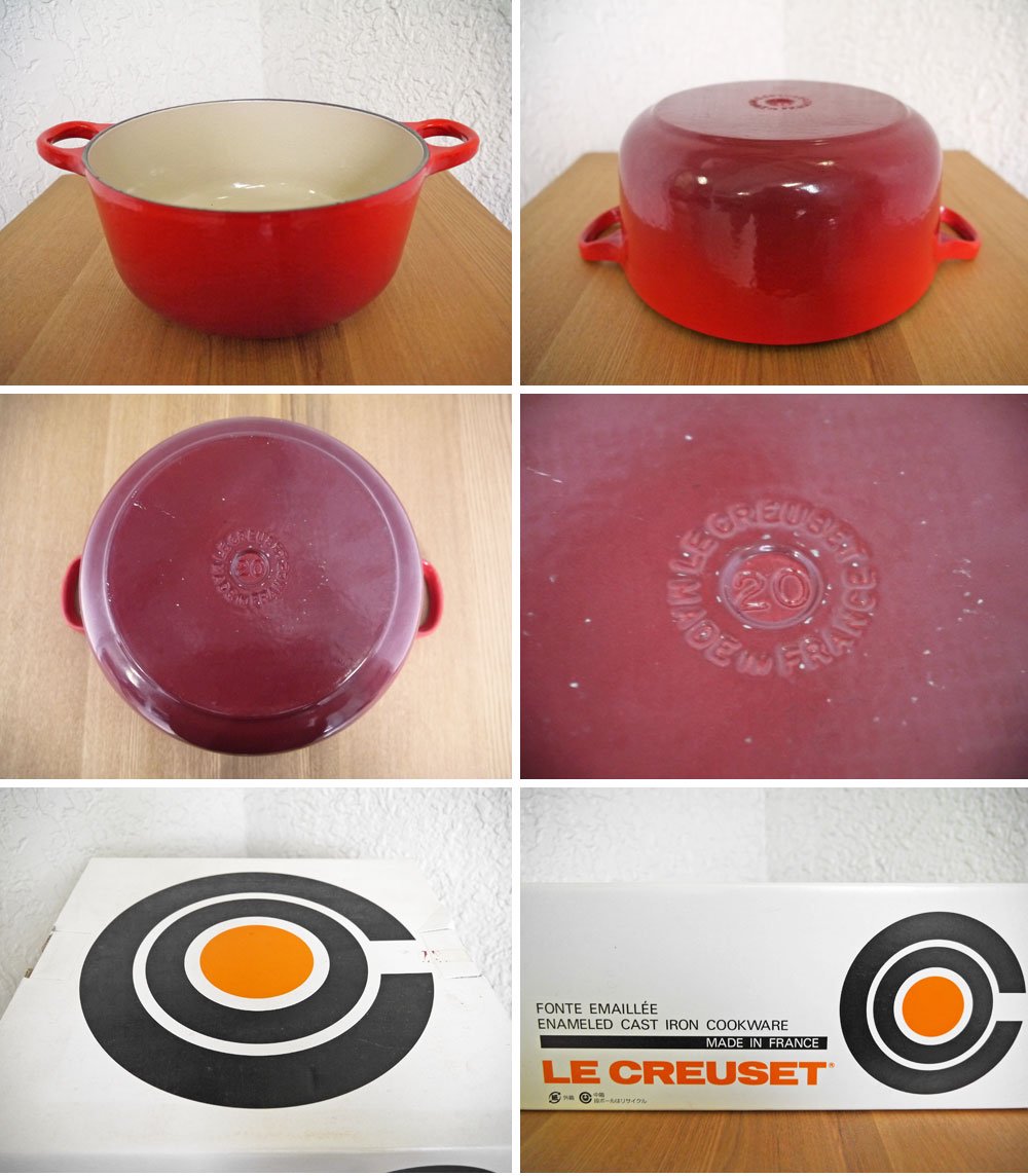 ルクルーゼ LECREUSET ココット・ロンド 鋳物ホーロー鍋 両手鍋 チェリーレッド グラデーション Φ20cm 参考価格：￥36,720- フランス ◇