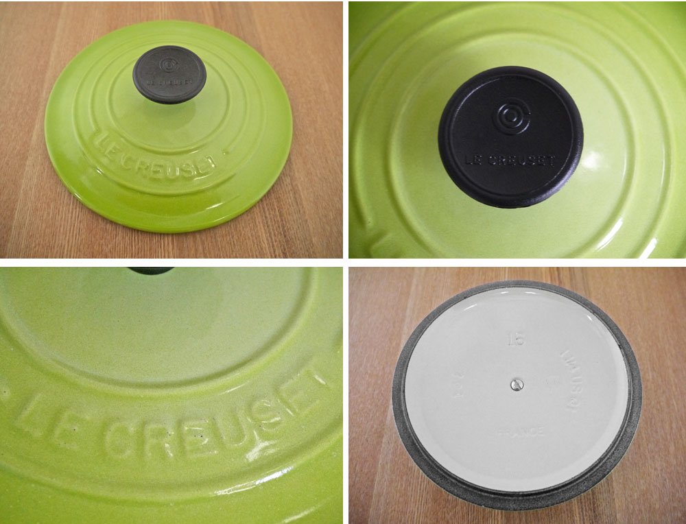 ルクルーゼ LECREUSET ココット・ロンド 鋳物ホーロー鍋 両手鍋 キウイ ( フルーツグリーン ) Φ16cm 希少 廃盤カラー 参考価格：￥27,000- フランス ◇