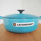 ルクルーゼ LECREUSET ココット・ロンド 鋳物ホーロー鍋 両手鍋 カリビアンブルー グラデーション 美品 Φ24cm 参考価格：￥45,360- フランス ◇