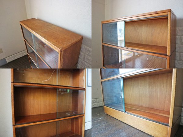 イギリス アンティーク キャビネット オーク材 スタッキング ブックケース 英国 飾り棚 GlobeWernicke グローブ・ヴェルニッケ スタイル ◎