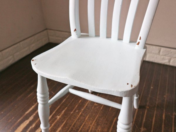 イギリス アンティーク ウィンザーチェア ライトブルー ペイント ダイニングチェア シャビーシック ブロカント ◎