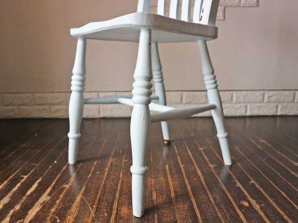 イギリス アンティーク ウィンザーチェア ライトブルー ペイント ダイニングチェア シャビーシック ブロカント ◎